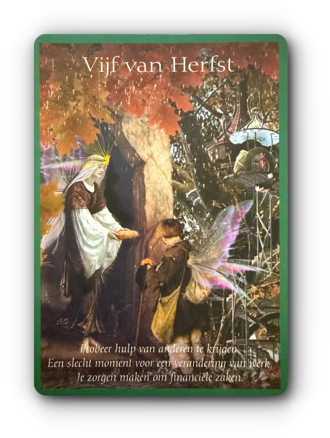 elfen tarot vijf van herfst uitleg kaart
